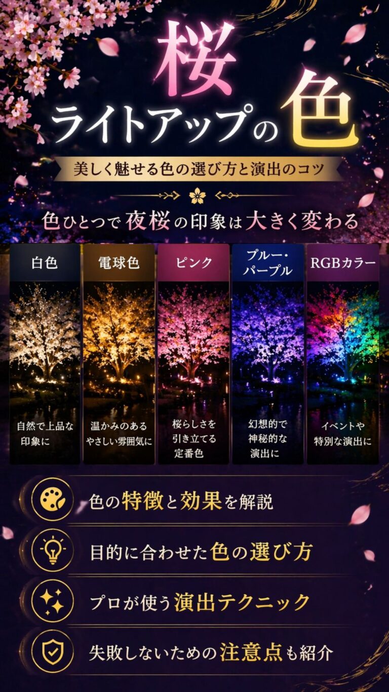 桜ライトアップの照明器具｜投光器やスポットライトの選び方を紹介するFV画像