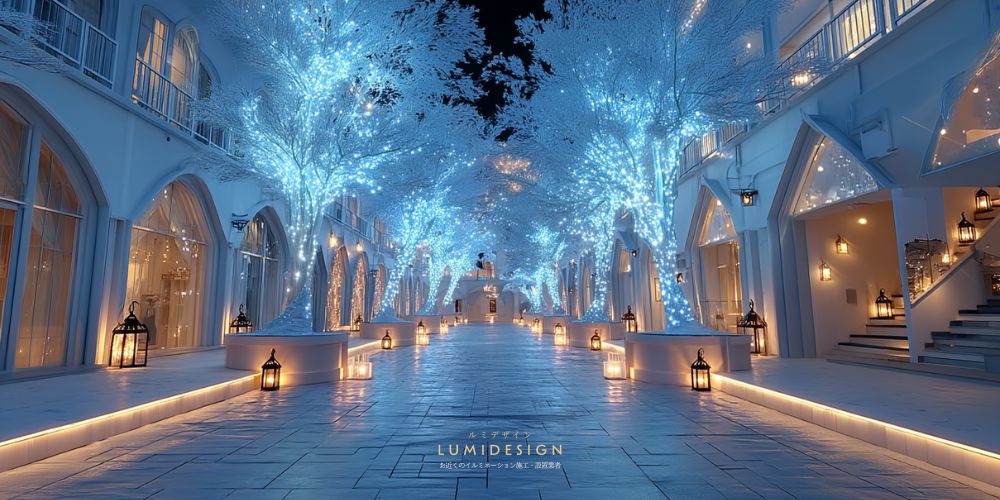 イルミネーション_夜ブルー