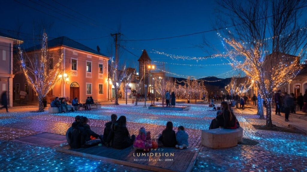 イルミネーションレンタル_地面ライトアップ冬