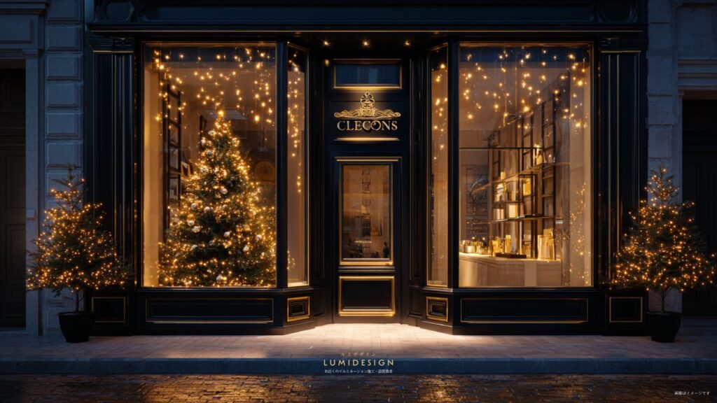 イルミネーション施工・設置業者の導入事例_クリスマスツリー_路面店