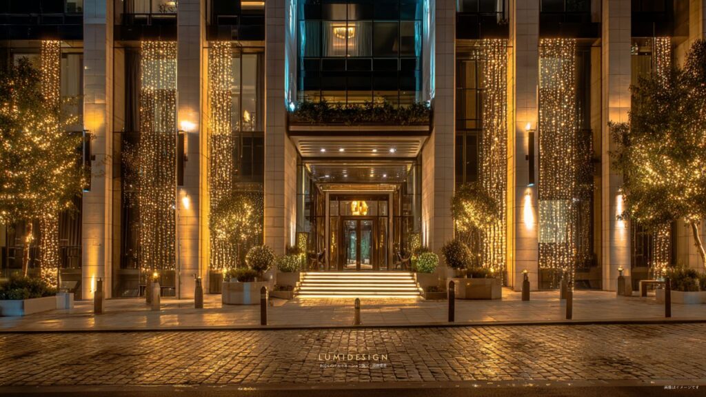 イルミネーション施工・設置業者の導入事例_ホテルエントランス