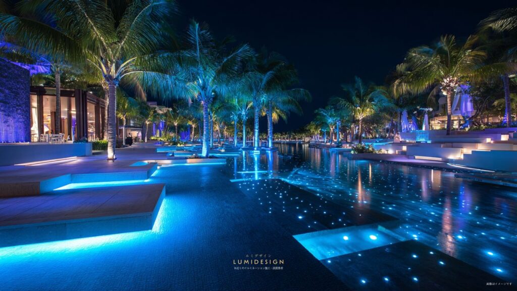 イルミネーション施工・設置業者の導入事例_夏プール