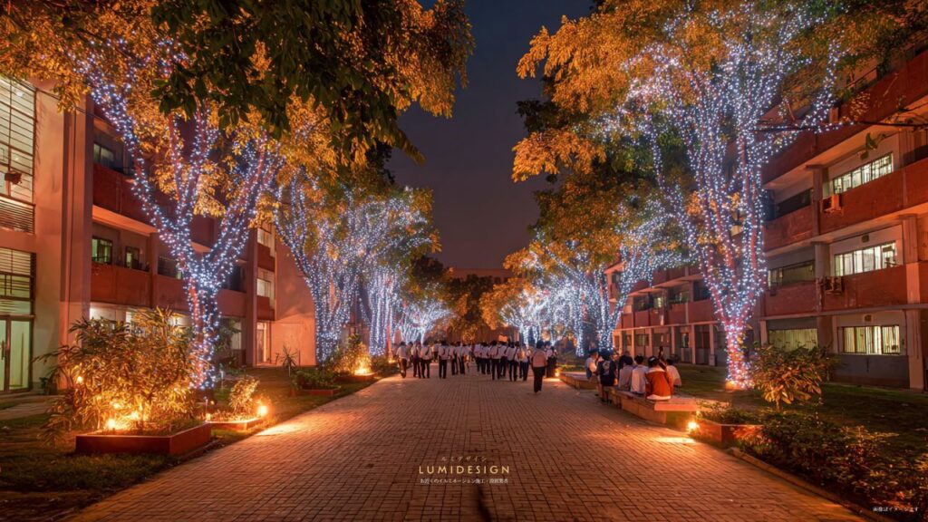 イルミネーション施工・設置業者の導入事例_学校街路樹