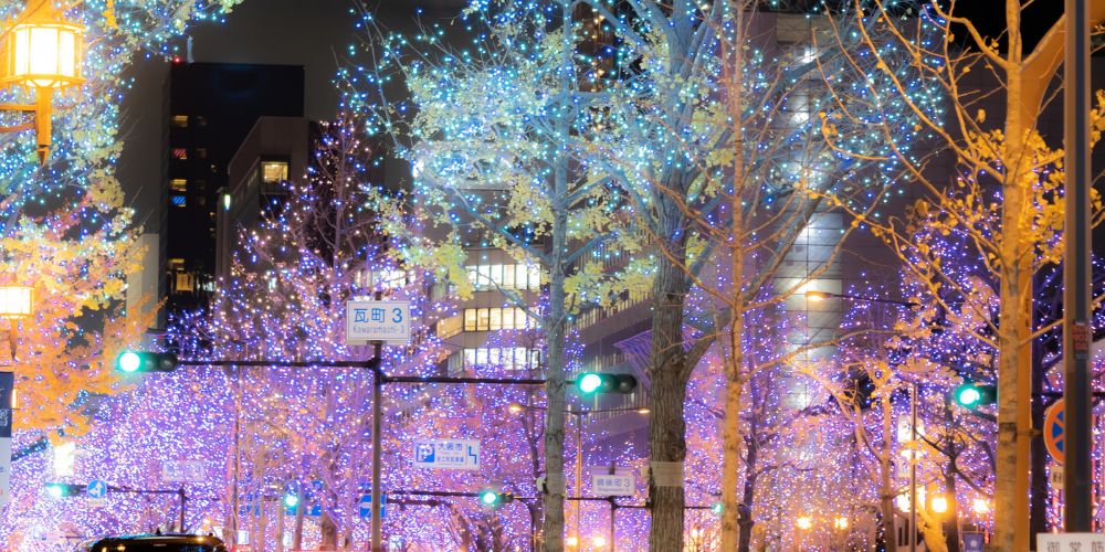 大阪市イルミネーション施工設置業者_中央区瓦町３丁目イルミネーション