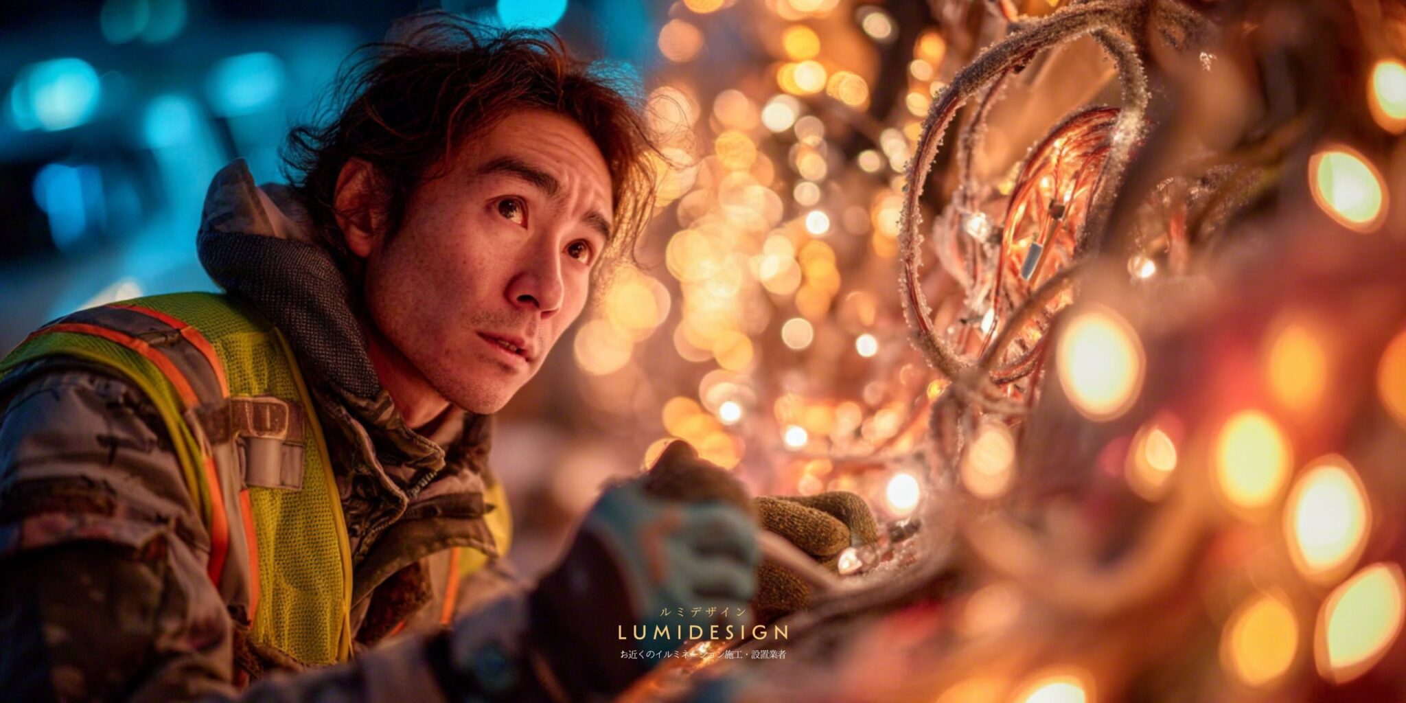 三重県桑名市電気工事協力会社仕事案件パートナー募集_イルミネーション点灯確認