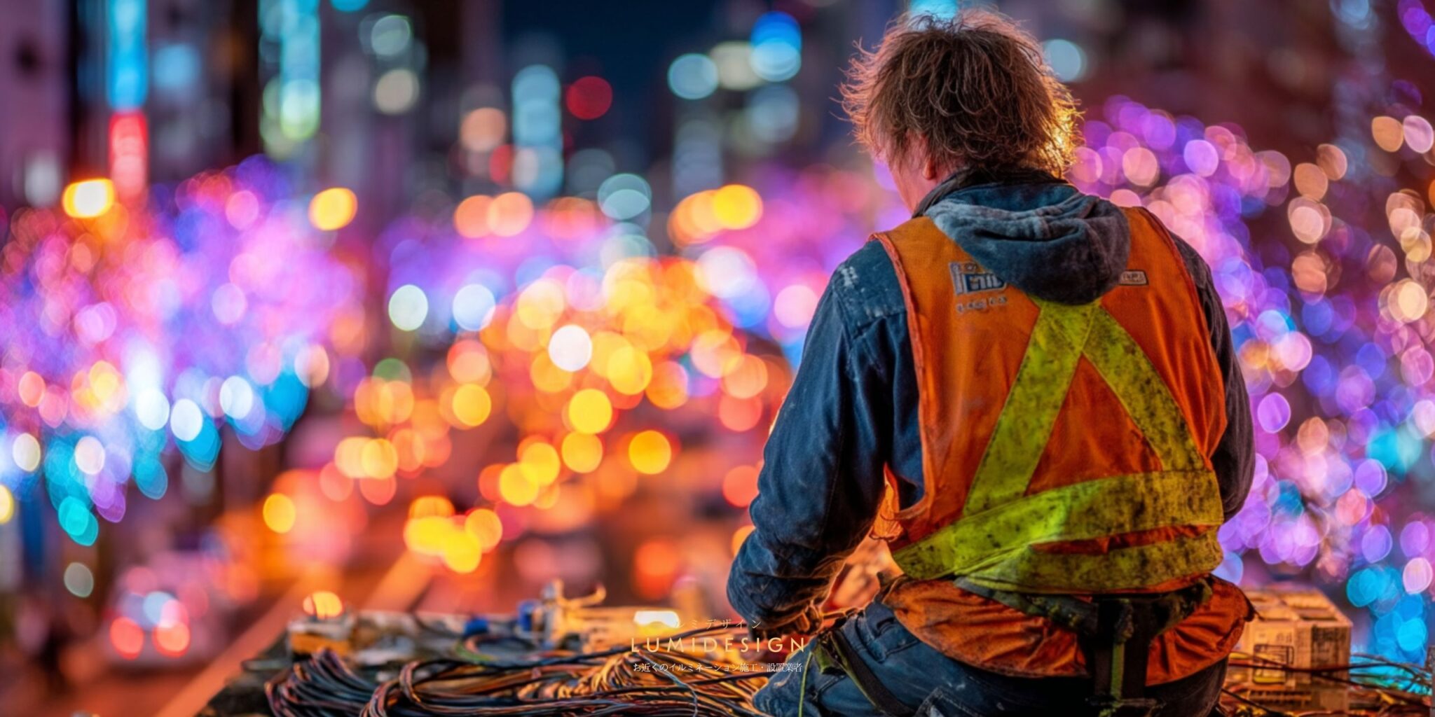 佐賀県佐賀市電気工事協力会社仕事案件パートナー募集_イルミネーション点灯確認