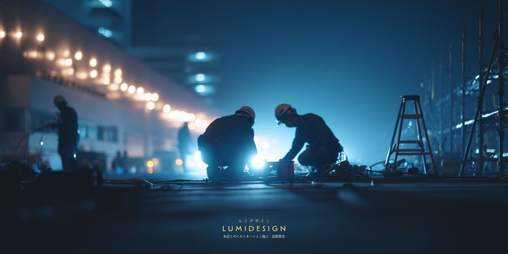 堺市イルミネーション施工設置業者_夜間設置工事