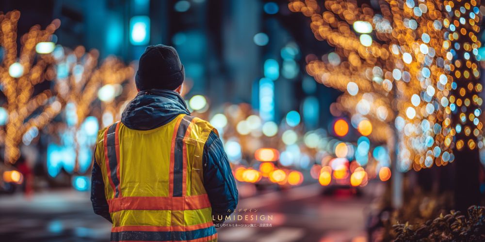 大阪市イルミネーション施工設置業者_施工工事最終確認