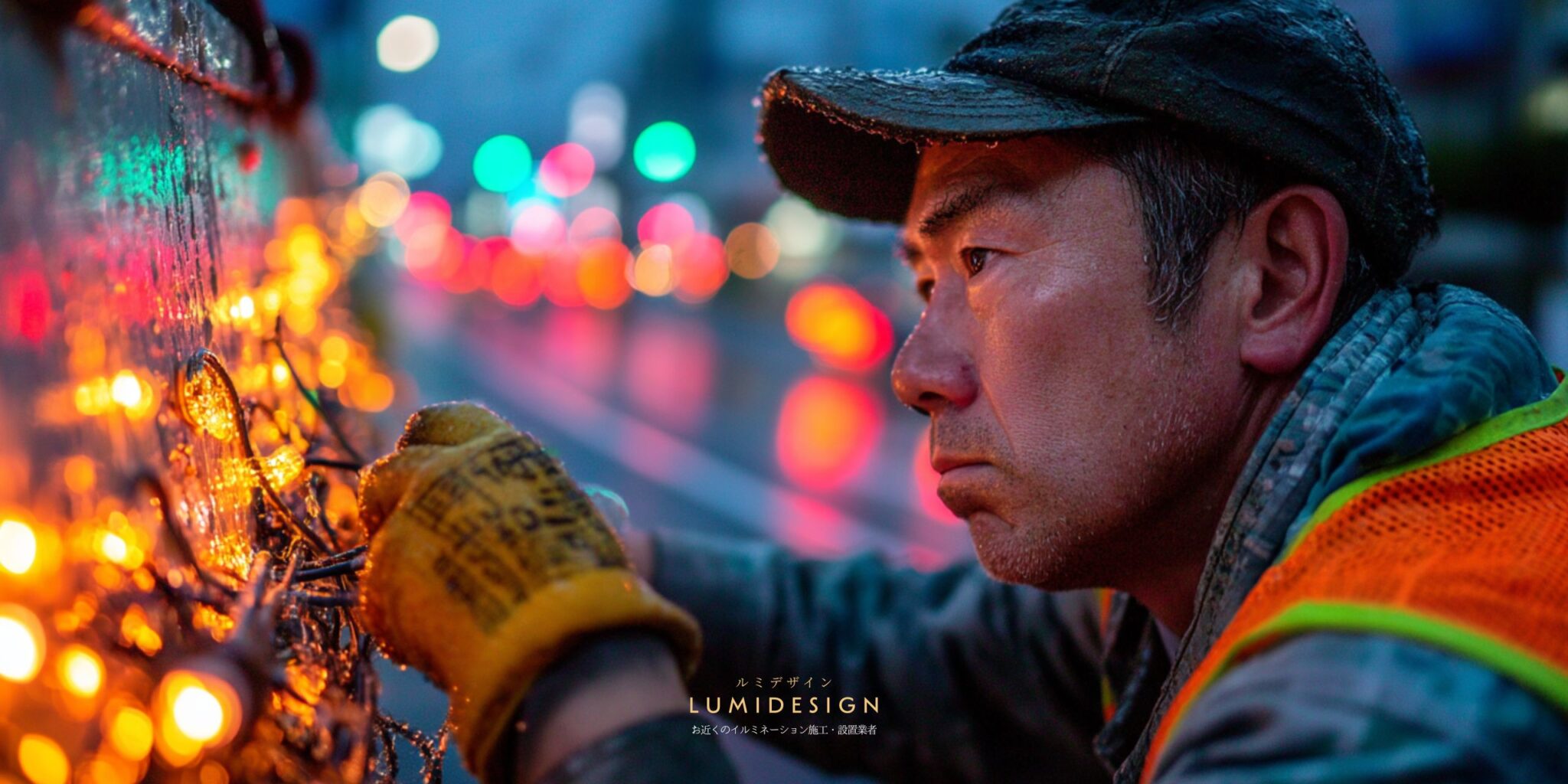 大阪府東大阪市電気工事協力会社仕事案件パートナー募集_イルミネーション点灯確認