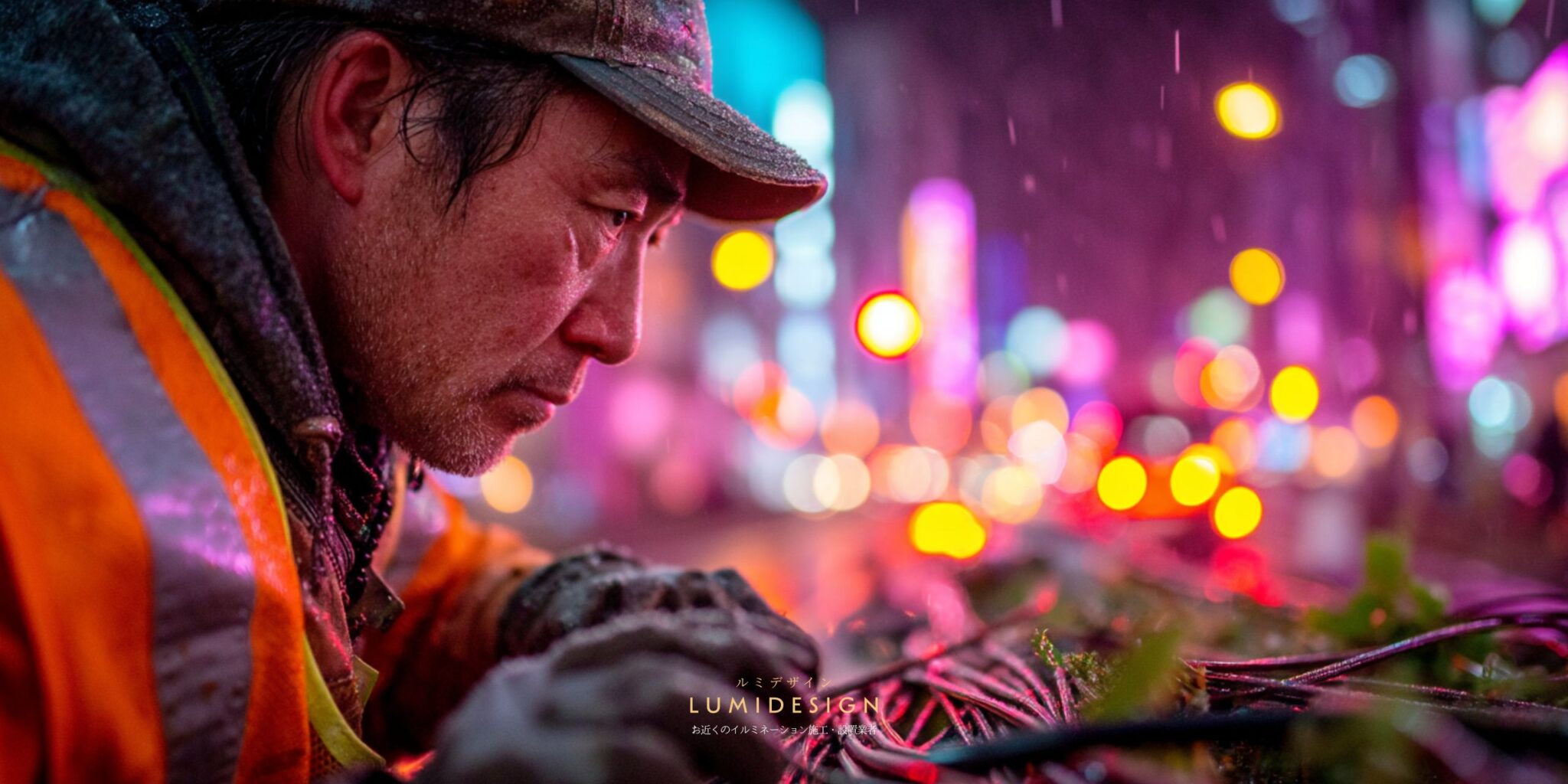 大阪府電気工事協力会社仕事案件パートナー募集_イルミネーション点灯確認