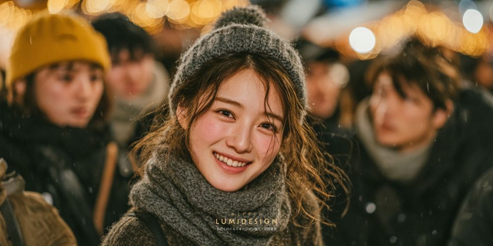 山口市_イルミネーション_女性