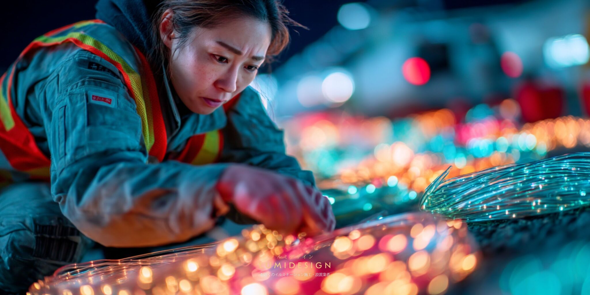 山梨県甲府市電気工事協力会社仕事案件パートナー募集_イルミネーション点灯確認