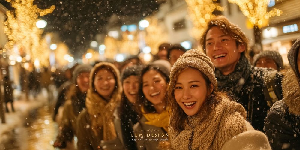 岩手市イルミネーション_友人