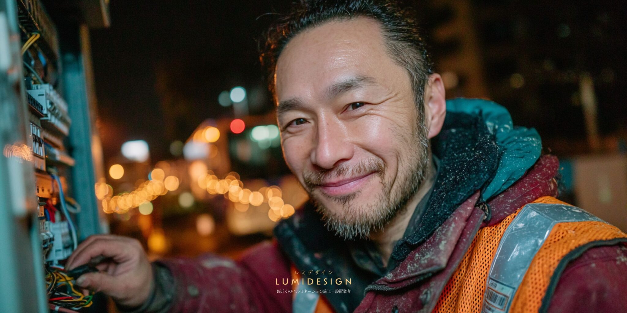 島根県松江市電気工事協力会社仕事案件パートナー募集_イルミネーション点灯確認