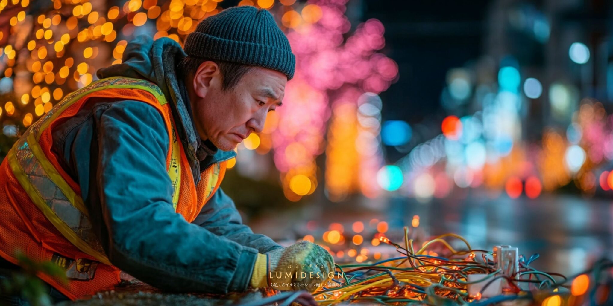 東京都文京区電気工事協力会社仕事案件パートナー募集_イルミネーション点灯確認