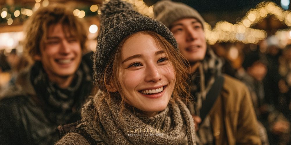 松山市_イルミネーション_人々