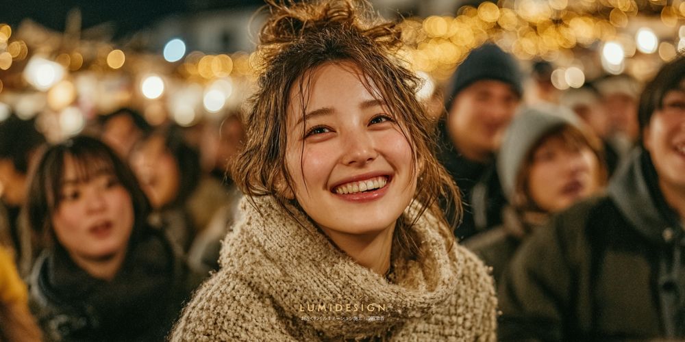松江市_イルミネーション_女性