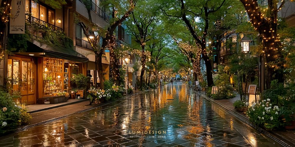 武蔵野市イルミネーション施工設置業者_街と自然が共存する武蔵野らしい夜景