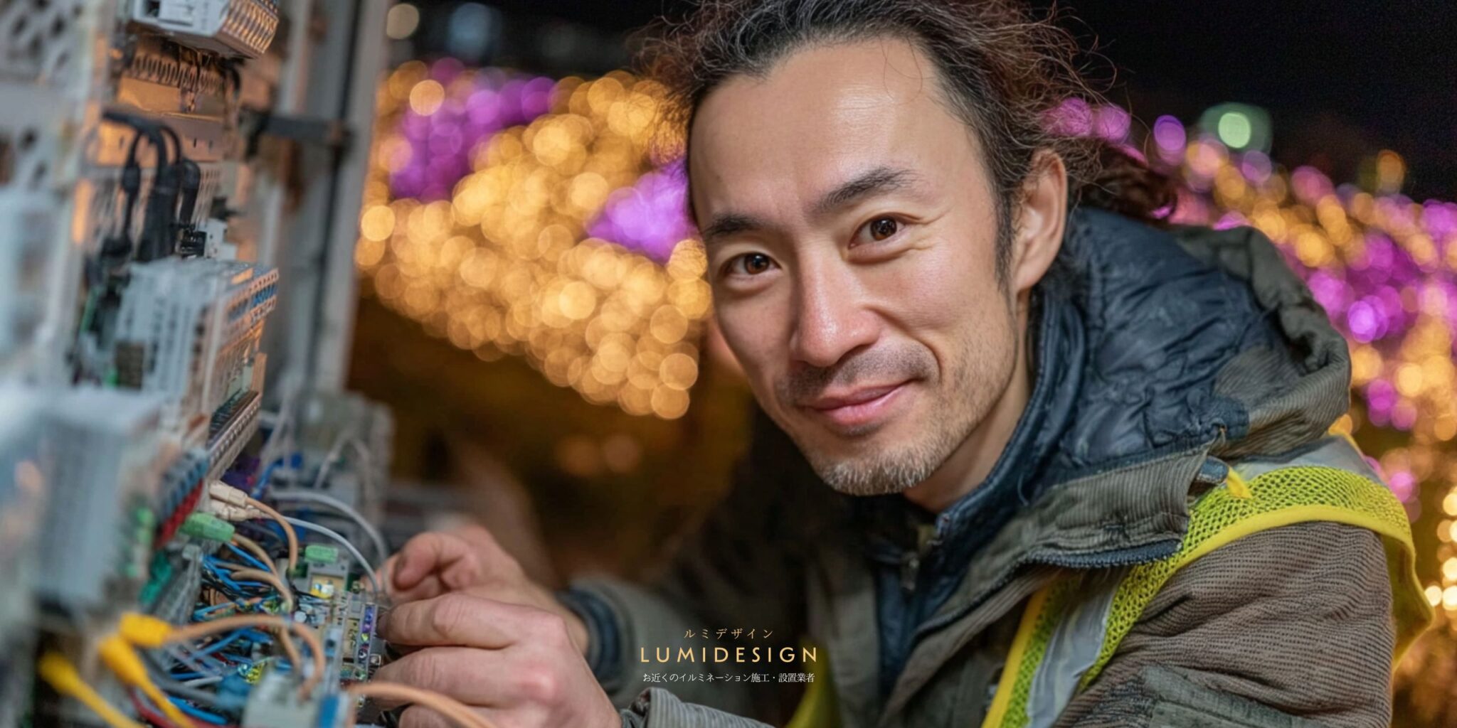 熊本県熊本市電気工事協力会社仕事案件パートナー募集_イルミネーション点灯確認