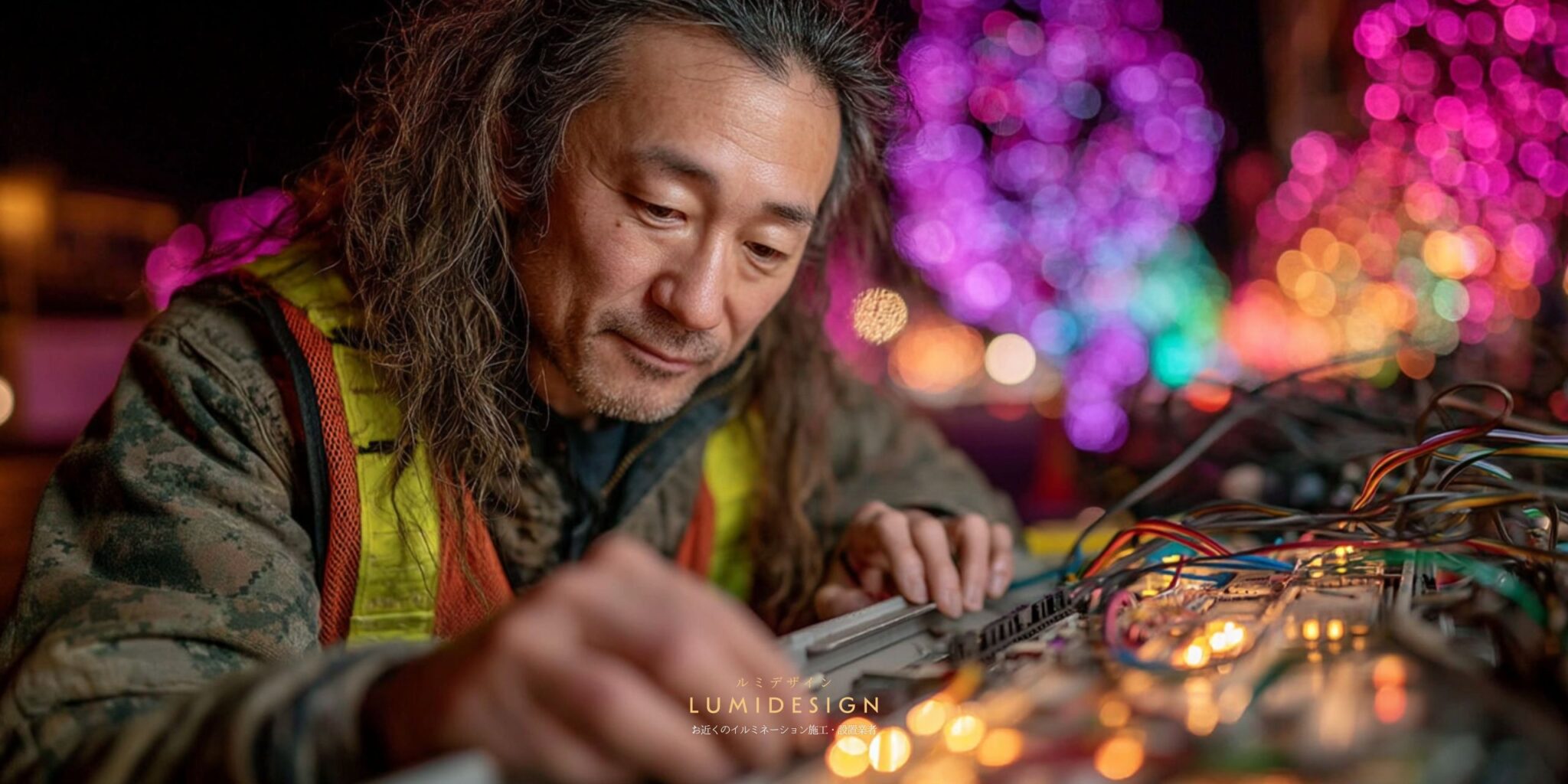 福岡県福岡市電気工事協力会社仕事案件パートナー募集_イルミネーション点灯確認