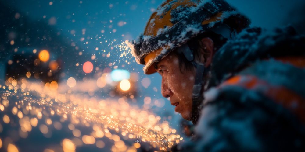 秋田市イルミネーション設置工事 職人