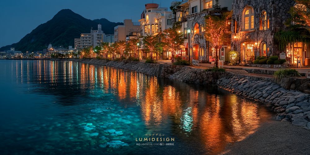 蒲郡市イルミネーション施工設置業者_海辺イルミネーション