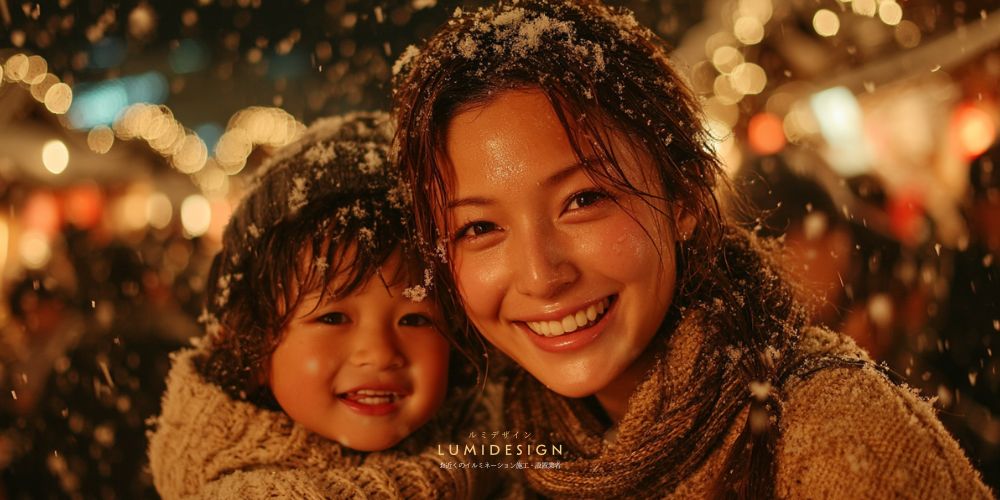 軽井沢_イルミネーション_家族