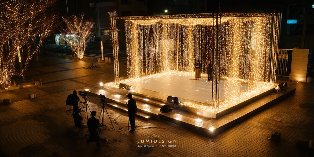 那覇市イルミネーション施工設置業者_ステージイルミネーション設置工事