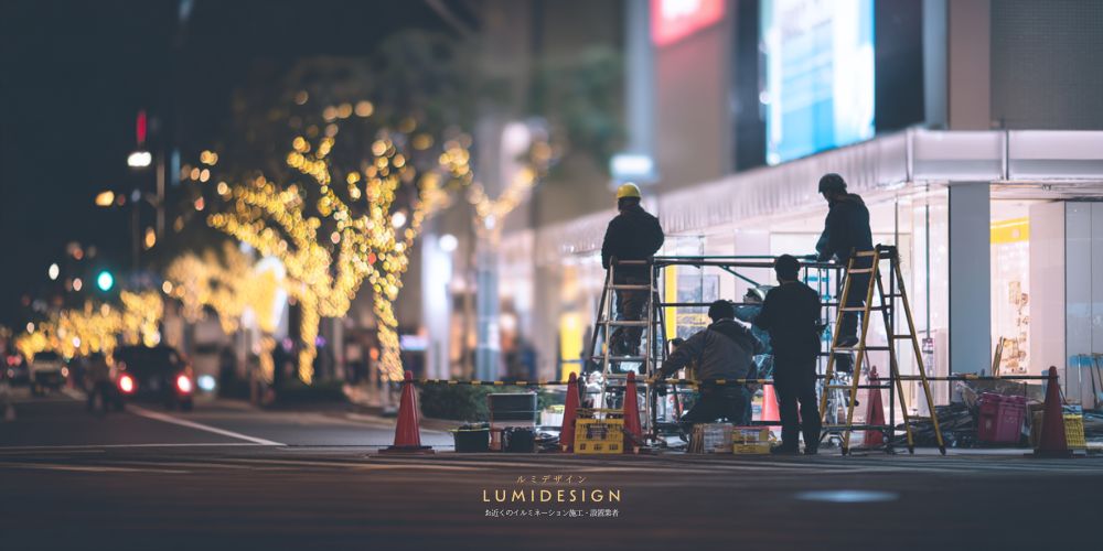 那覇市イルミネーション施工設置業者_大規模設置工事