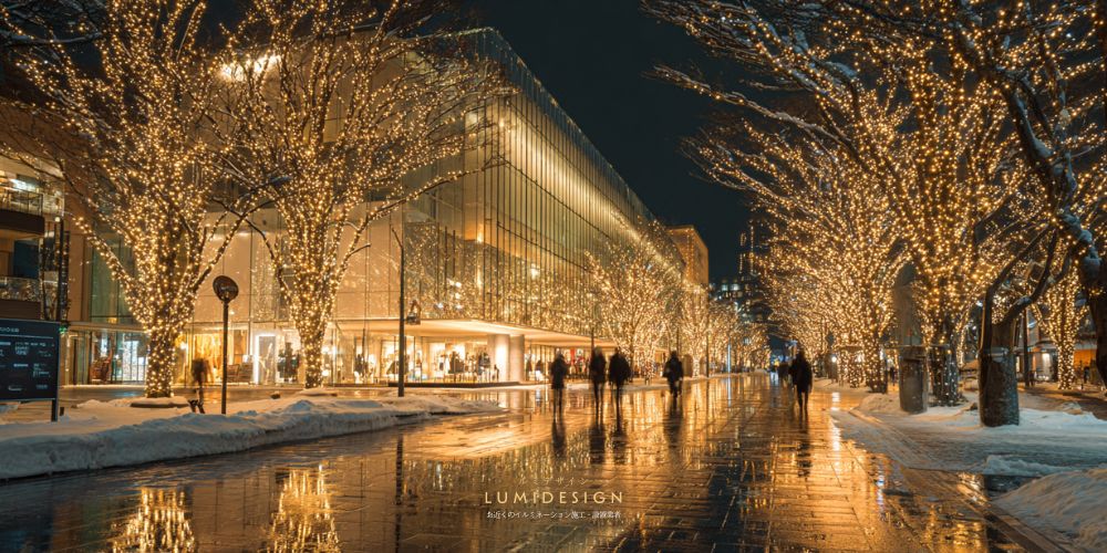 金沢市イルミネーション施工設置業者_金沢商業施設街路樹イルミネーション