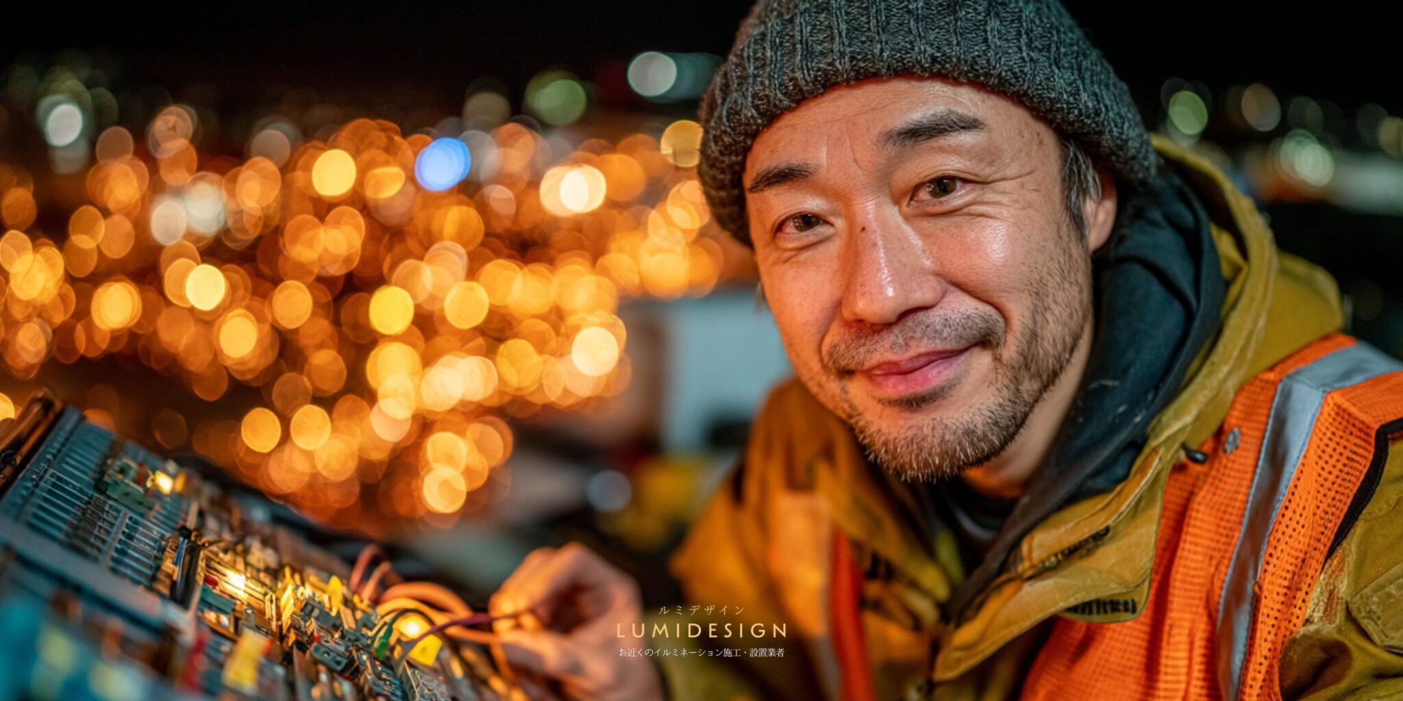 長崎県県佐世保市電気工事協力会社仕事案件パートナー募集_イルミネーション点灯確認